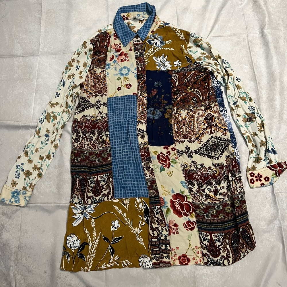 John Mark Multicolor Patchwork Blazer - image 1